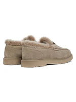 Shearling-Lined Suede Loafers