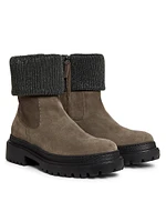 Chelsea Suede Lug-Sole Boots