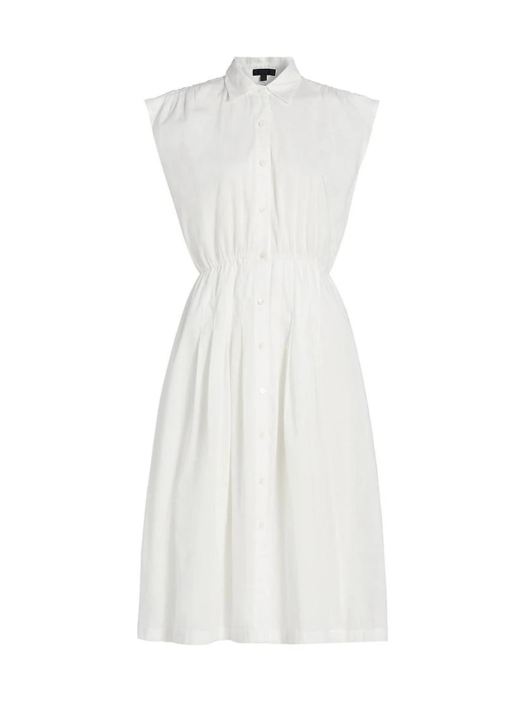 Cotton Voile Sleeveless Shirtdress