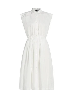 Cotton Voile Sleeveless Shirtdress