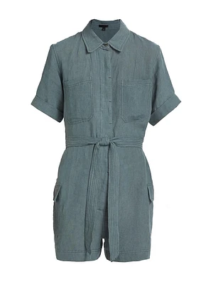 Linen Tie-Waist Romper