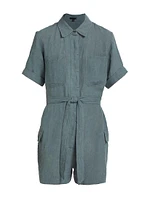 Linen Tie-Waist Romper