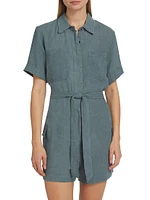 Linen Tie-Waist Romper