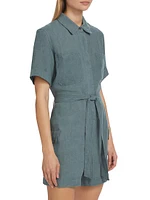 Linen Tie-Waist Romper