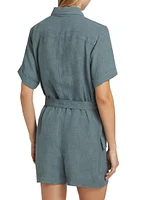 Linen Tie-Waist Romper