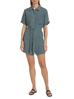 Linen Tie-Waist Romper