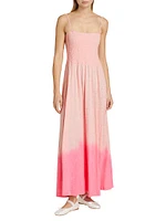 Ombré Slub Jersey Smocked Maxi Dress