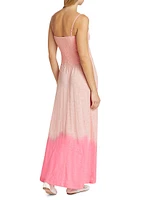 Ombré Slub Jersey Smocked Maxi Dress