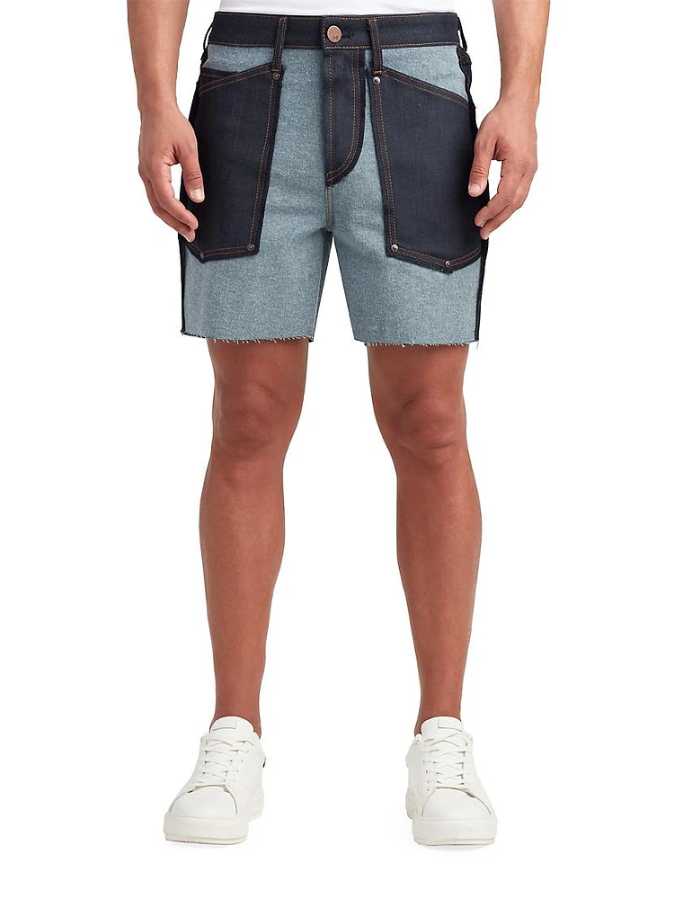 Monfrere x MVLA Two-Tone Denim Shorts