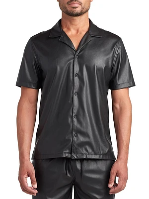 Bond Faux Leather Short-Sleeve Shirt