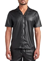 Bond Faux Leather Short-Sleeve Shirt