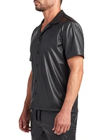 Bond Faux Leather Short-Sleeve Shirt