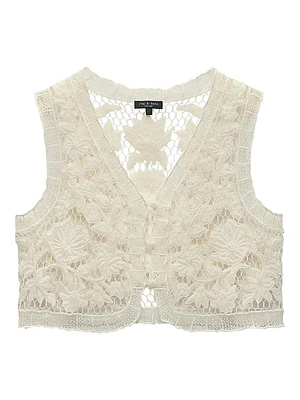 Coralie Crochet Cropped Vest Top