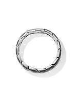 Forged Carbon Link Bracelet in Sterling Silver, 11.5MM