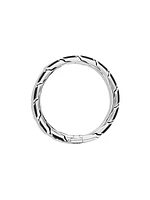 Forged Carbon Link Bracelet in Sterling Silver, 11.5MM