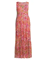 Logan Tiered Floral Silk Maxi Dress