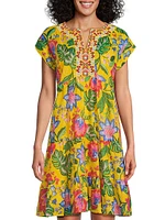 Dolman Prairie Floral Cotton Dress