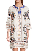 Lorianne Abstract Silk Minidress