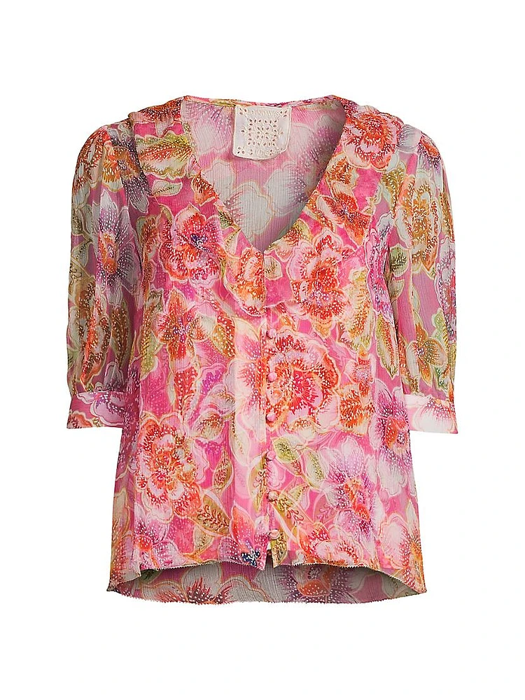 Marcia Floral Silk Blouse