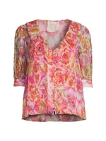 Marcia Floral Silk Blouse