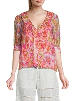 Marcia Floral Silk Blouse