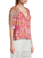 Marcia Floral Silk Blouse