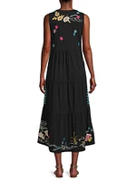 Celina Floral Cotton Tiered Maxi Dress