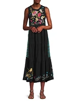 Celina Floral Cotton Tiered Maxi Dress