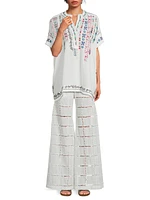 Radlie Embroidered Cotton Blouse