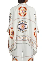 Katia Embroidered Silk-Blend Oversized Blouse