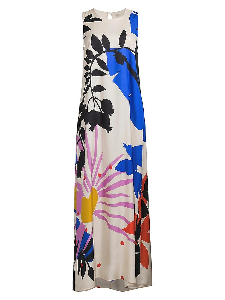 Tatianna Abstract Silk-Blend Maxi Dress