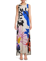 Tatianna Abstract Silk-Blend Maxi Dress