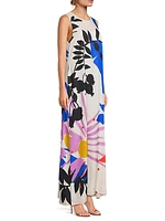 Tatianna Abstract Silk-Blend Maxi Dress