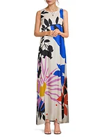 Tatianna Abstract Silk-Blend Maxi Dress