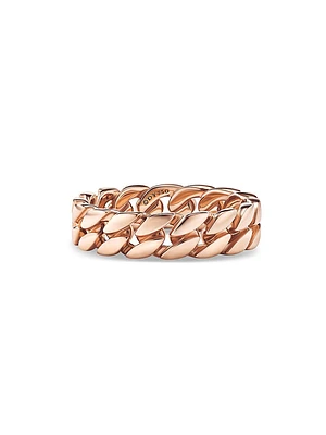 Curb Chain Band Ring 18K Rose Gold