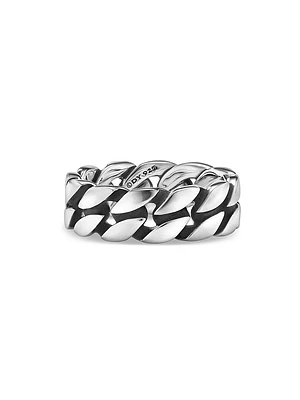 Curb Chain Band Ring Sterling Silver