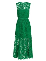 Lace Sleeveless Midi-Dress