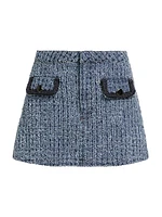 Textured Denim Miniskirt