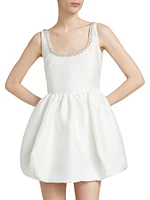 Taffeta Embellished Minidress