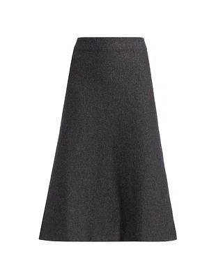 Wool Knit Midi-Skirt