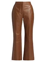 Crop Leather Flare Pants