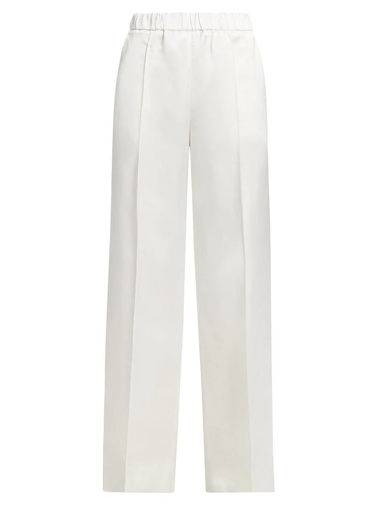 Fluid Satin Wide-Leg Pants