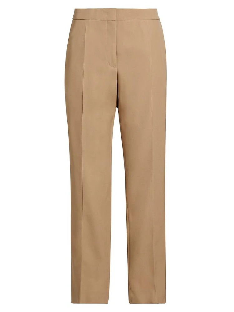 Slim-Leg Tailored Wool Trousers