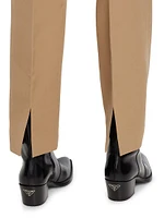 Slim-Leg Tailored Wool Trousers