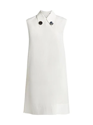 Buttoned Collared Shift Dress