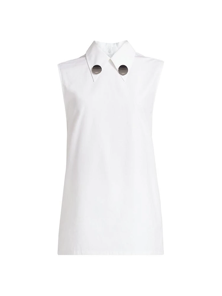 Sleeveless Collared Top