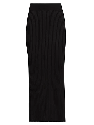 Viscose Rib-Knit Maxi Skirt