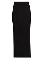 Viscose Rib-Knit Maxi Skirt