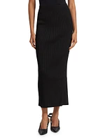 Viscose Rib-Knit Maxi Skirt