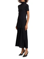 Layered Tie-Back Maxi Dress